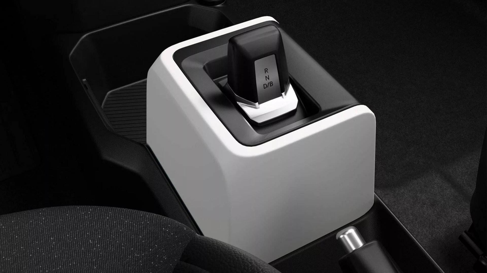 Renault Kwid E Tech Techno 2026 interior seletor do câmbio