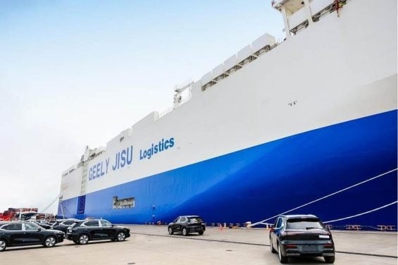A Geely Auto impulsiona a rede logística global com o navio Ro-Ro “Jisu Glory” zarpando para a Europa (2)