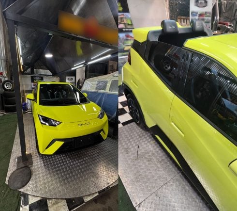 BYD Dolphin Mini conversível frente bigo berg colagem
