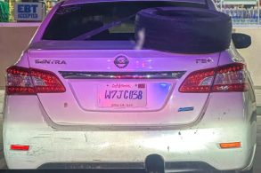 carro na california com placa falsa