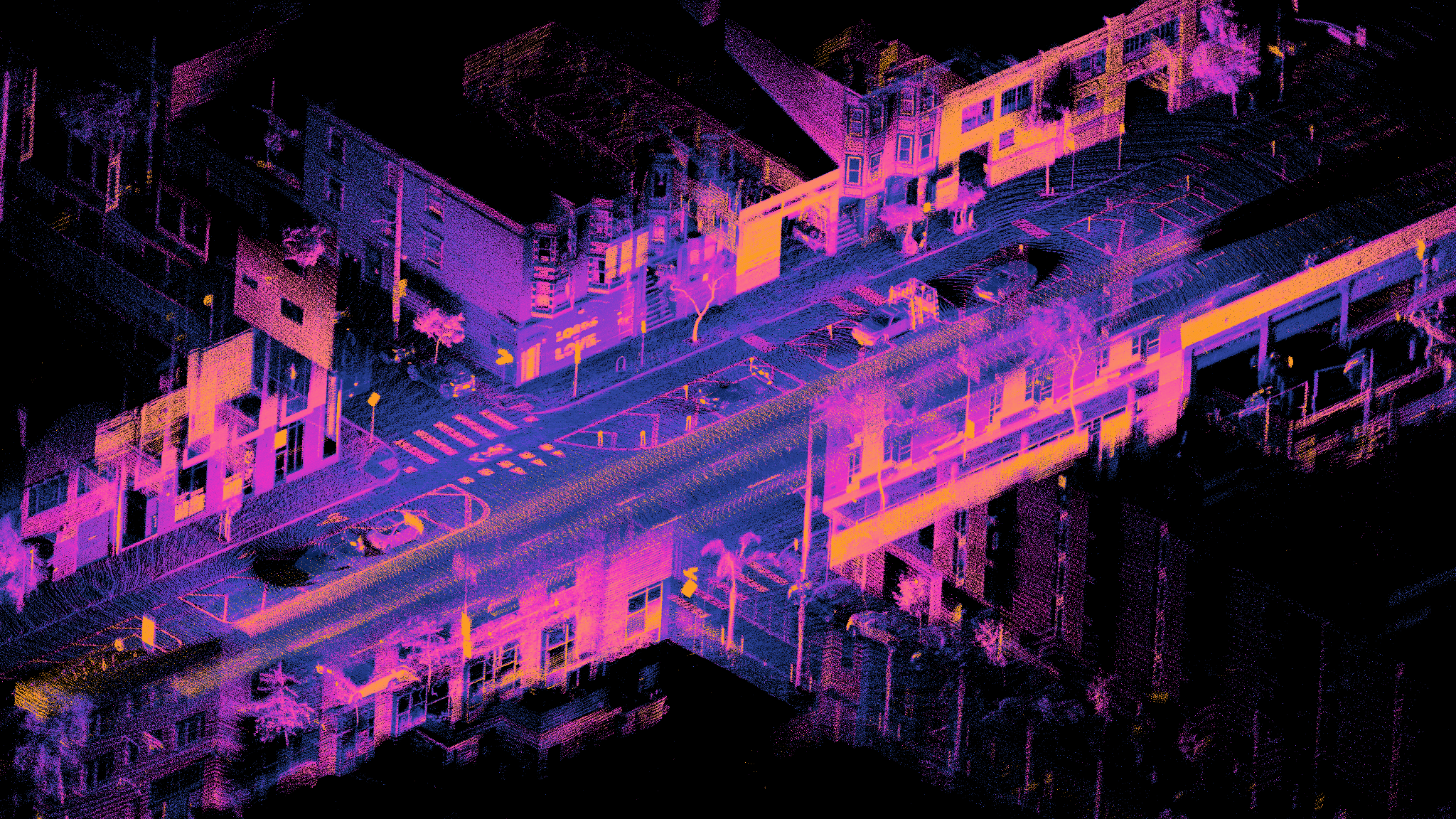 varredura de cidade feita por lidar de carro varredura de cidade feita por lidar de carro