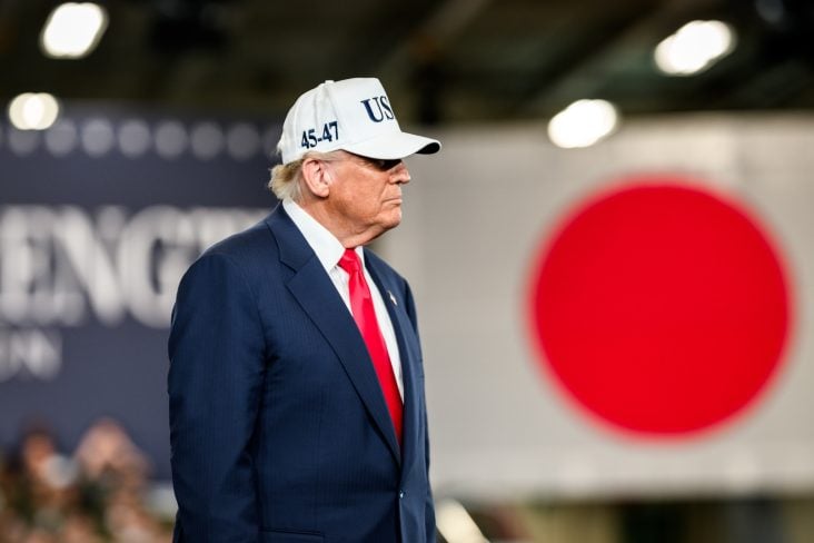 Donald Trump durante visita ao Japão em 28 de outubro de 2025