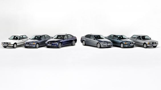 BMW 3er Familie, von E21 bis F90; Eisbach Studios Pasing, Februar 2015; BMW 3er Familie, von E21 bis F90; Eisbach Studios Pasing, Februar 2015;