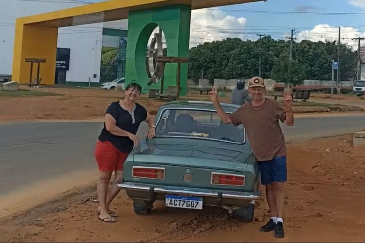 Casal Hilário e Janete percorreram 3mil km do Paraná ao Amazonas em um Ford Corcel 1977