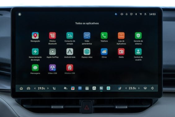 GWM Haval H6 PHEV 35 interior central multimídia aplicativos