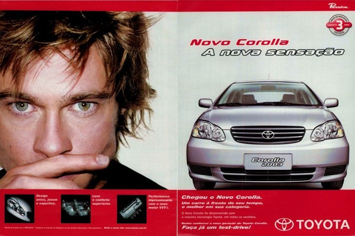 Propaganda Toyota Corolla Brad Pitt 2002