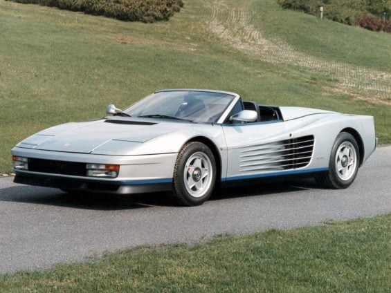 ferrari testarossa spider prata frente