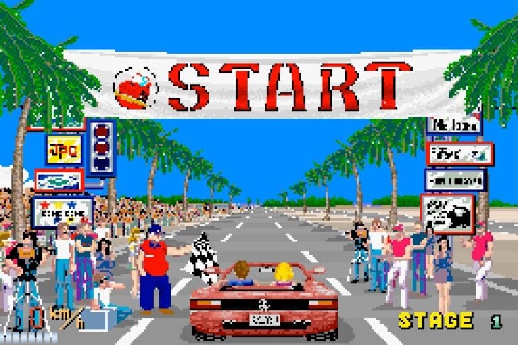 Tela inicial de Out Run