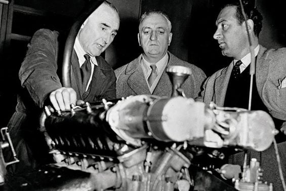 Aurelio Lampredi Enzo Ferrari Luigi Bazzi motor wikimedia