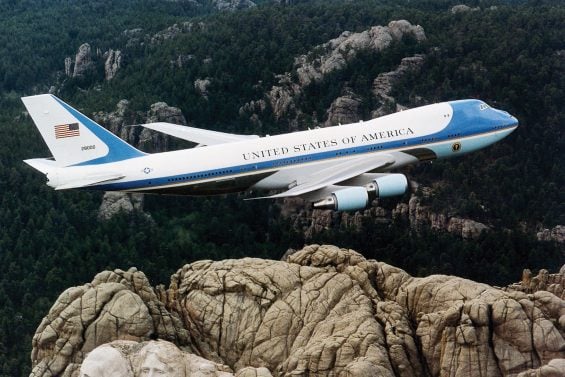 Air Force One over Mt Rushmore