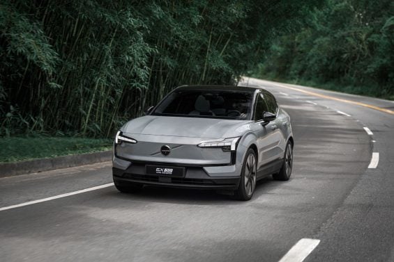 Volvo EX30 Ultra Twin Engine 2026 Grey Front Moving