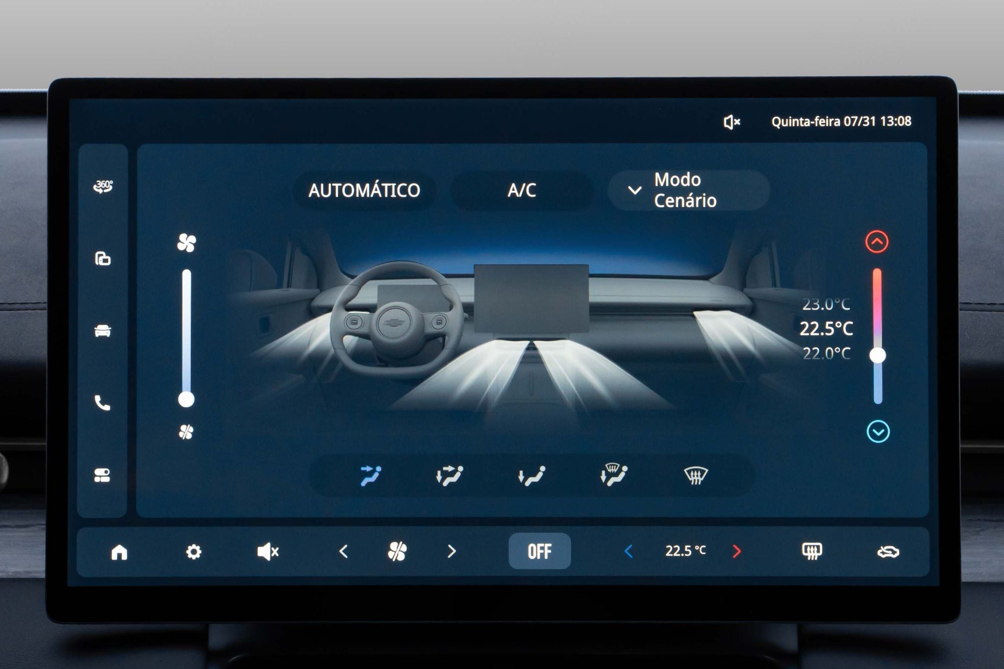 Chevrolet Captiva EV 2026 interior central multimídia