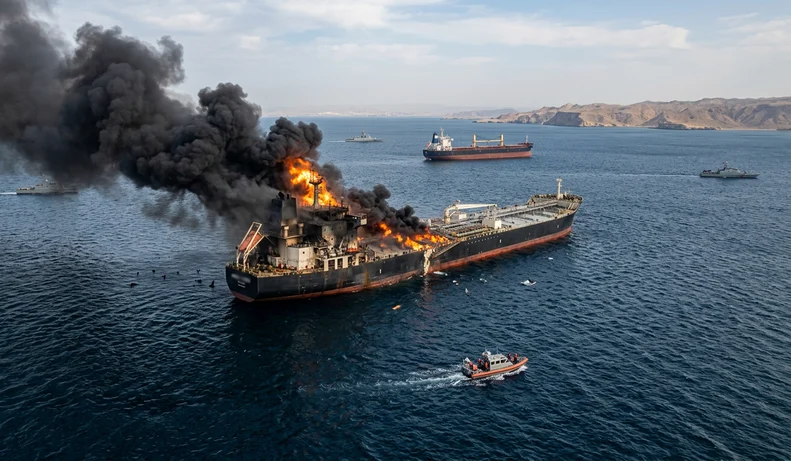 explosão petroleiro ormuz