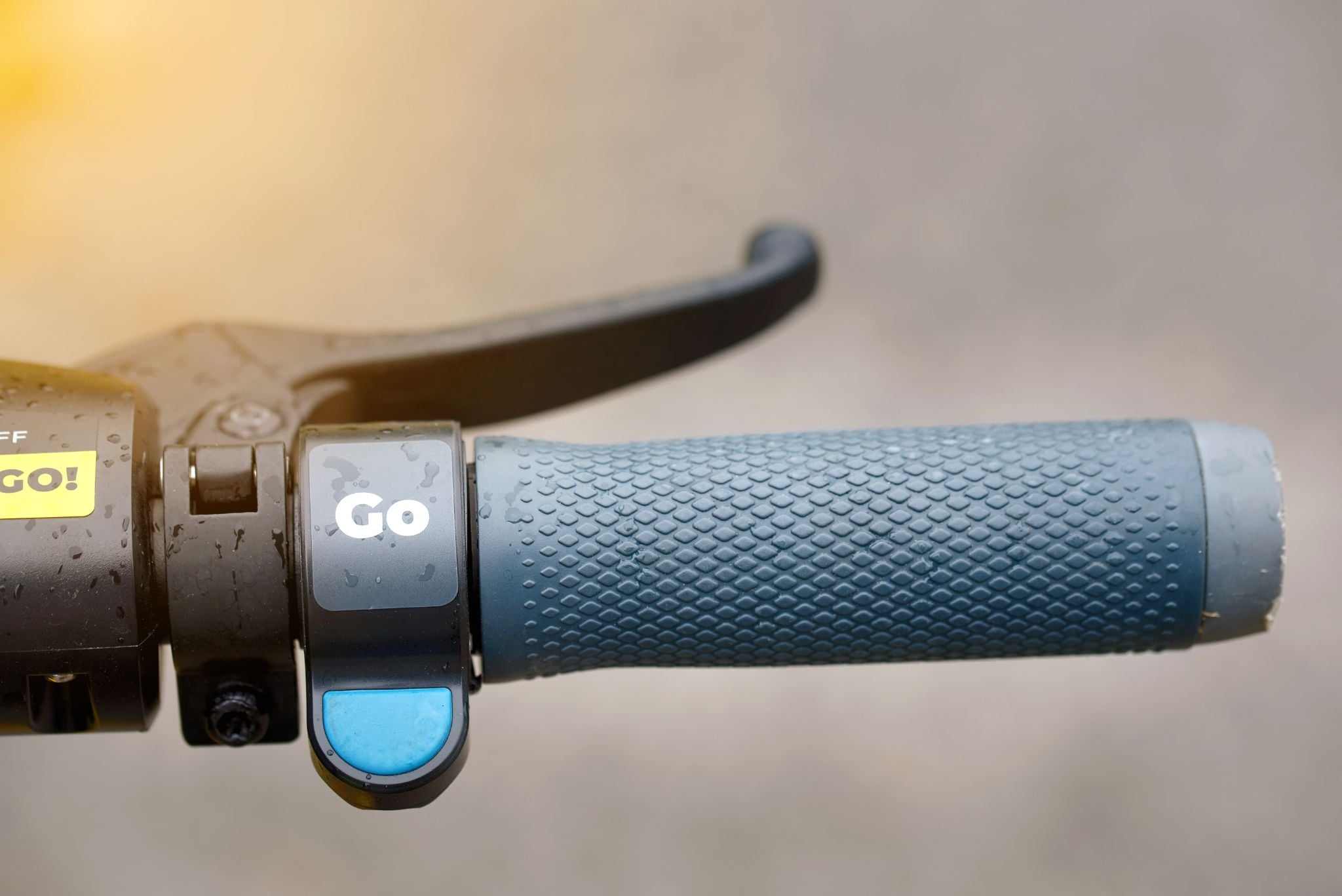 Steering,Wheel,Of,An,Electric,Scooter,,Closeup ,Detail,Of,Steering