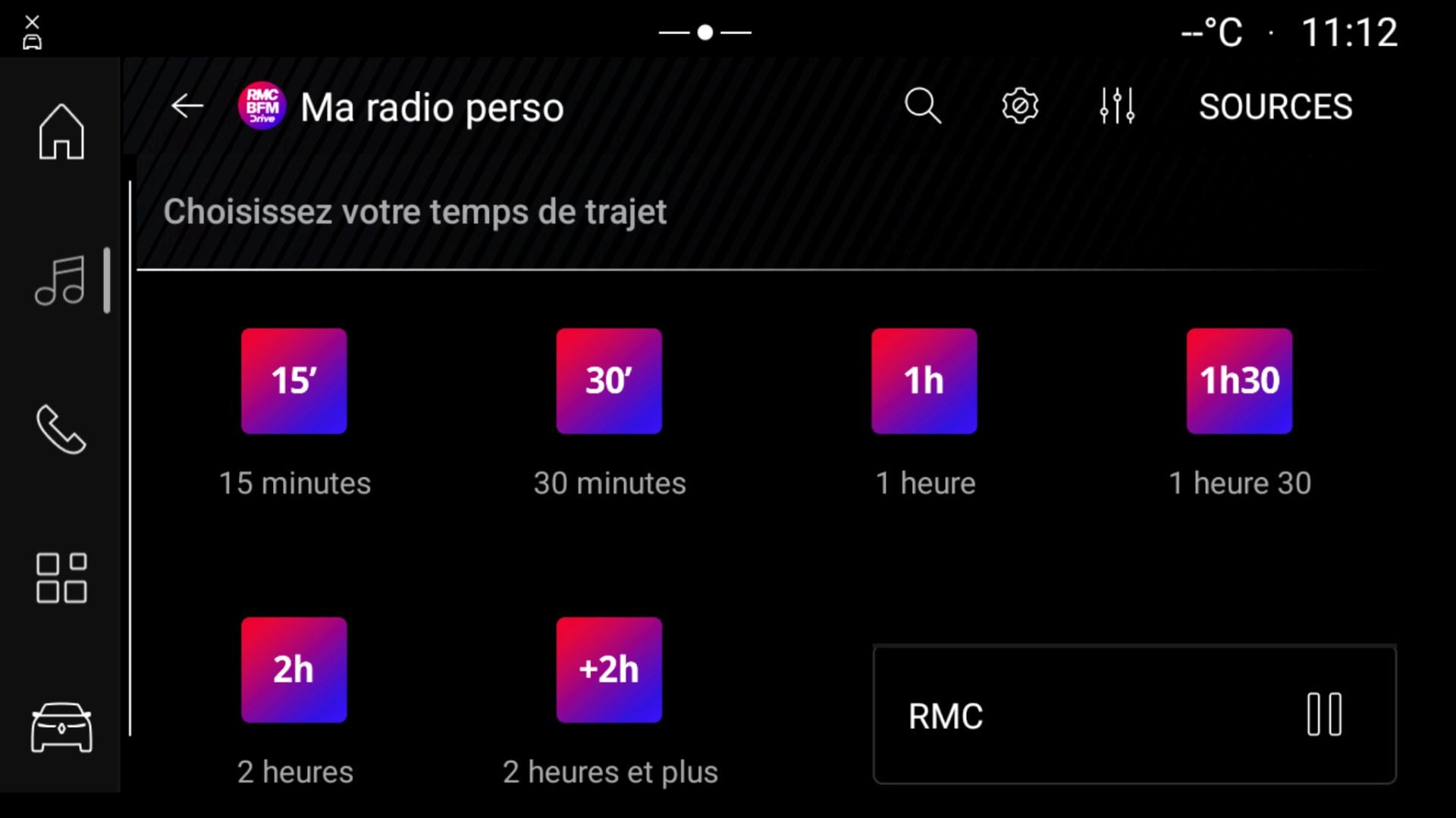 RBD settings temps trajet