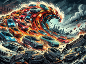 ilustração tsunami