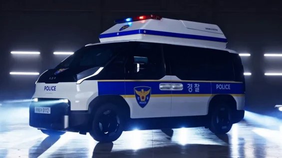 Kia PV5 vira viatura de patrulhamento na Coreia