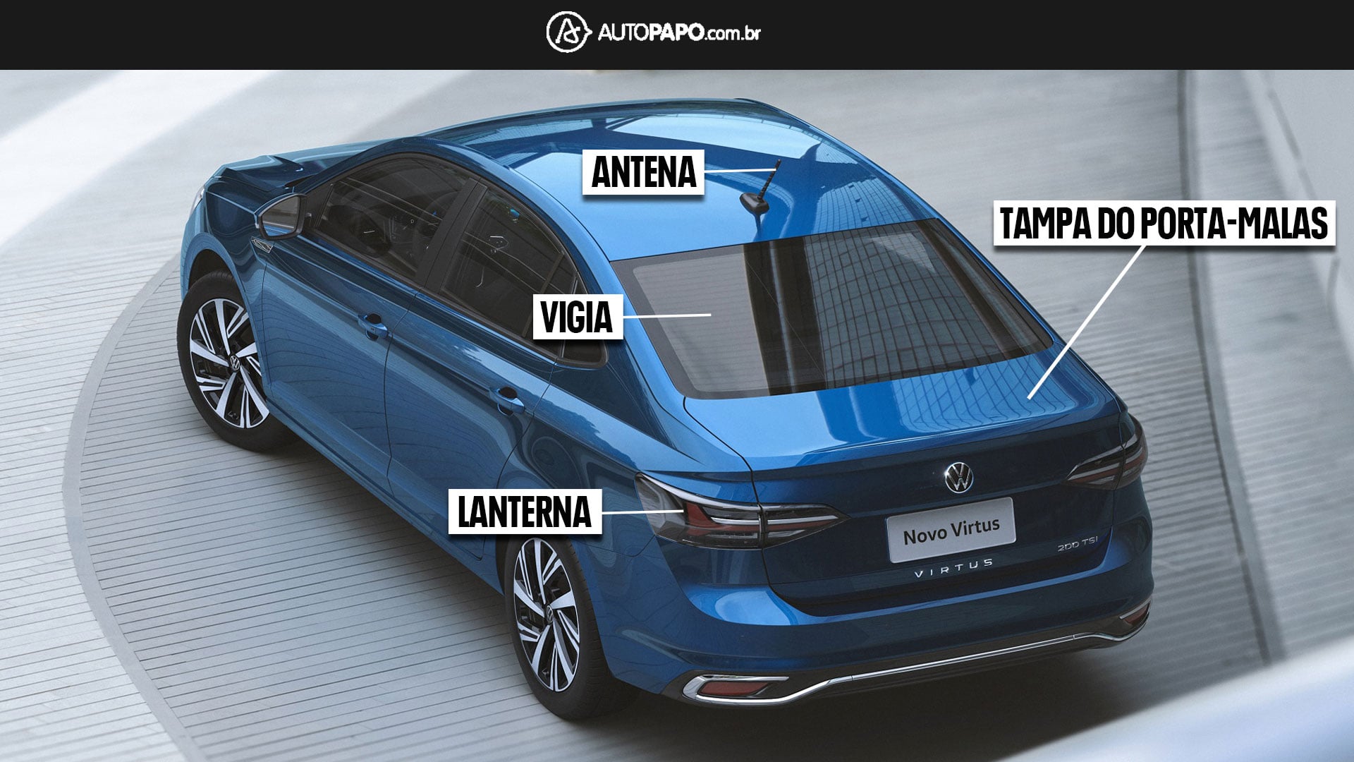 Volkswagen Virtus partes identificadas traseira