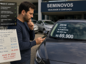 imagem do chat GPT de homem avaliando carro seminovo