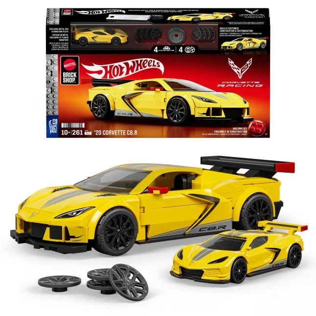 Mattel Brick Shop Hot Wheels ’20 Corvette C8 R Building