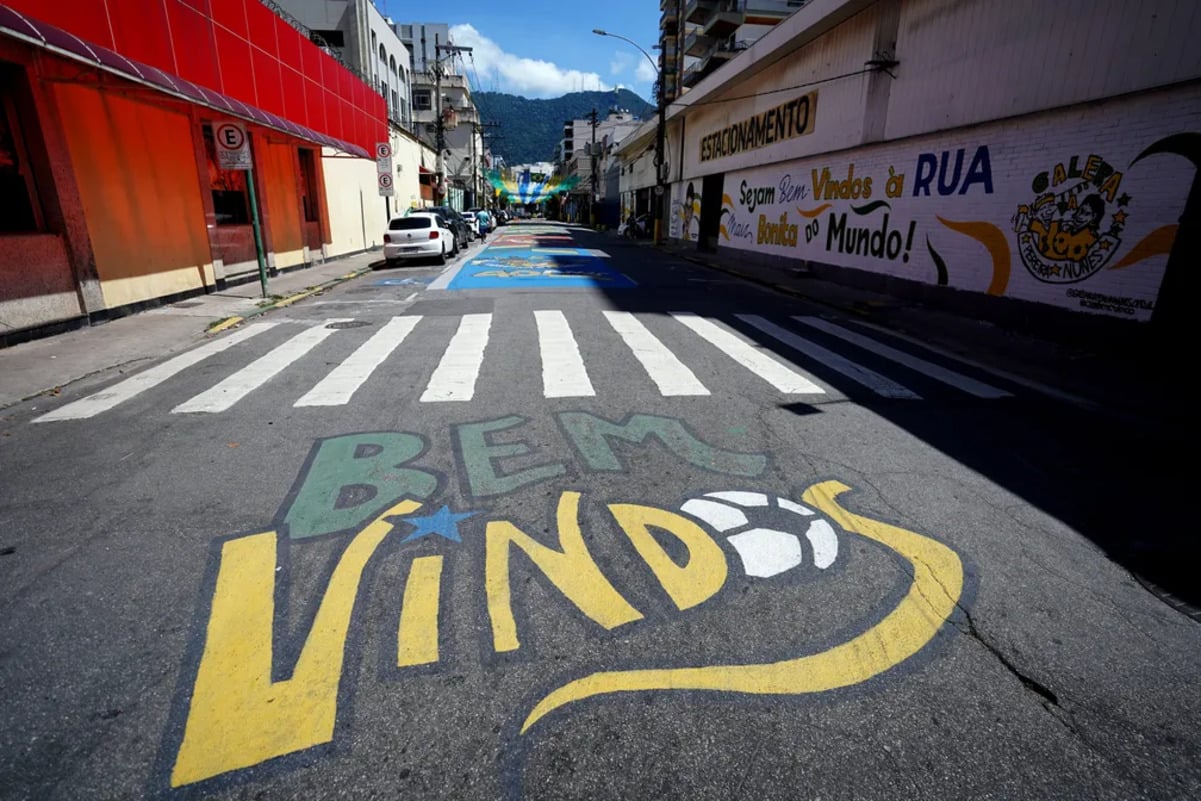 decorações e pinturas nas ruas copa do mundo Foto Marcos Serra Lima g1