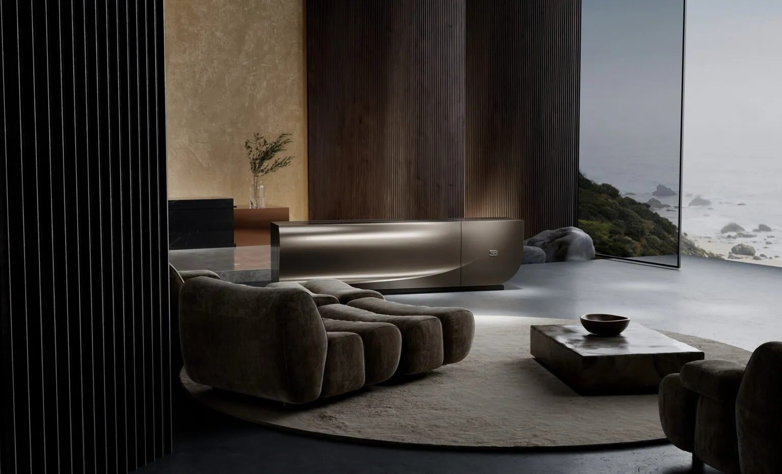 Bugatti lança TV dobrável de luxo que desaparece no móvel (8)