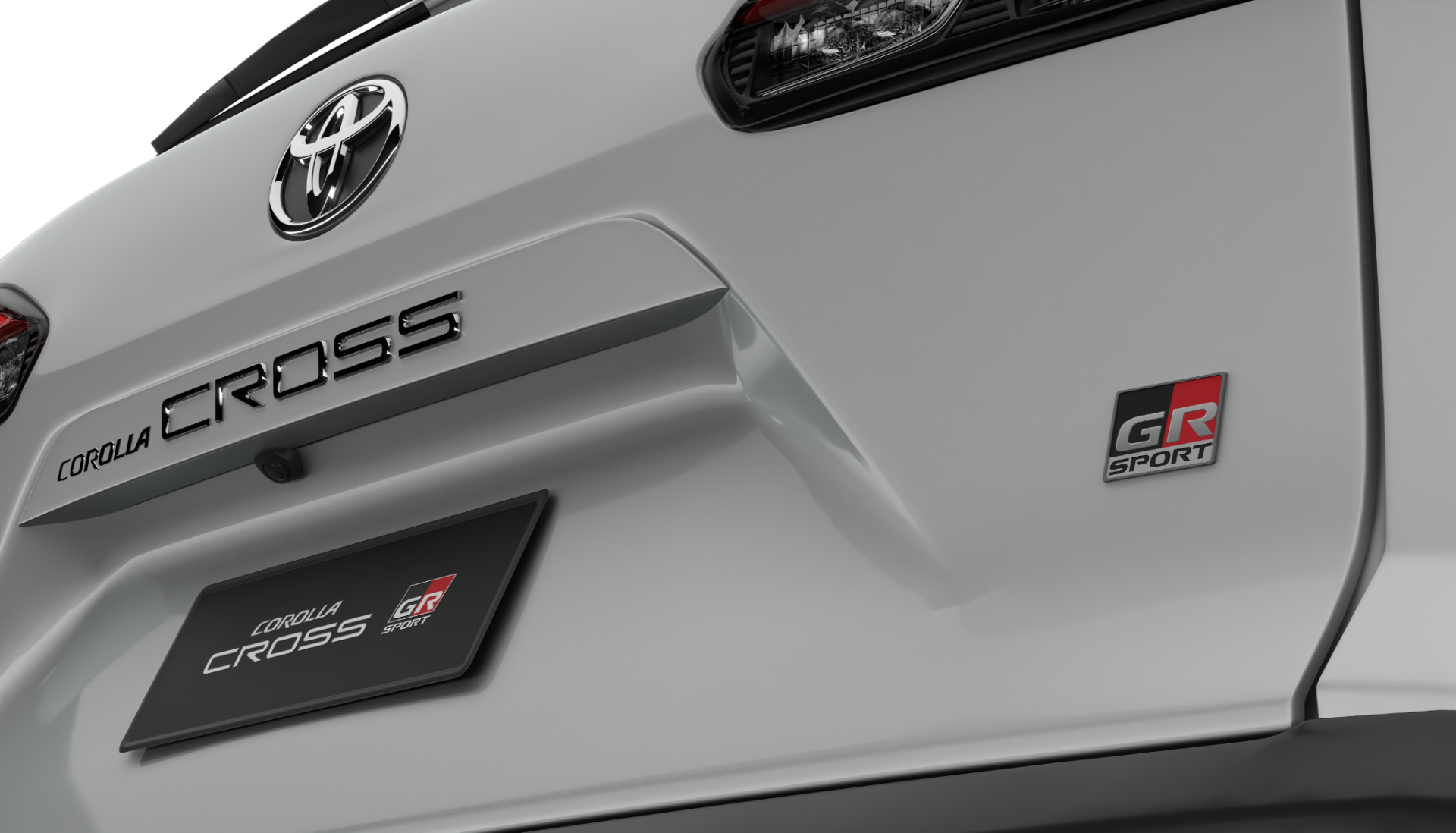 Toyota Corolla Cross GR Sport 2027 branco lunar tampa do porta malas emblema