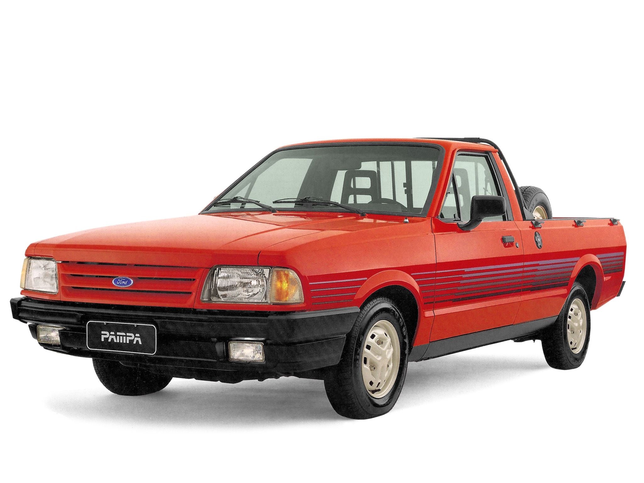 ford pampa 1994 1 8 S vermelha frente parada