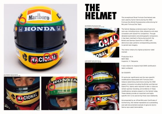 Capacete de Ayrton Senna leiloado na Inglaterra Foto Budds Divulgacao 3
