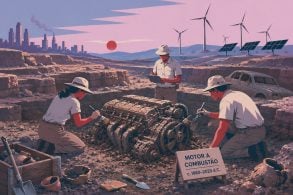 ilustração motor a combustão obsoleto