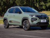 RENAULT KWID E TECH 2022 VERDE LATERAL MOVIMENTO