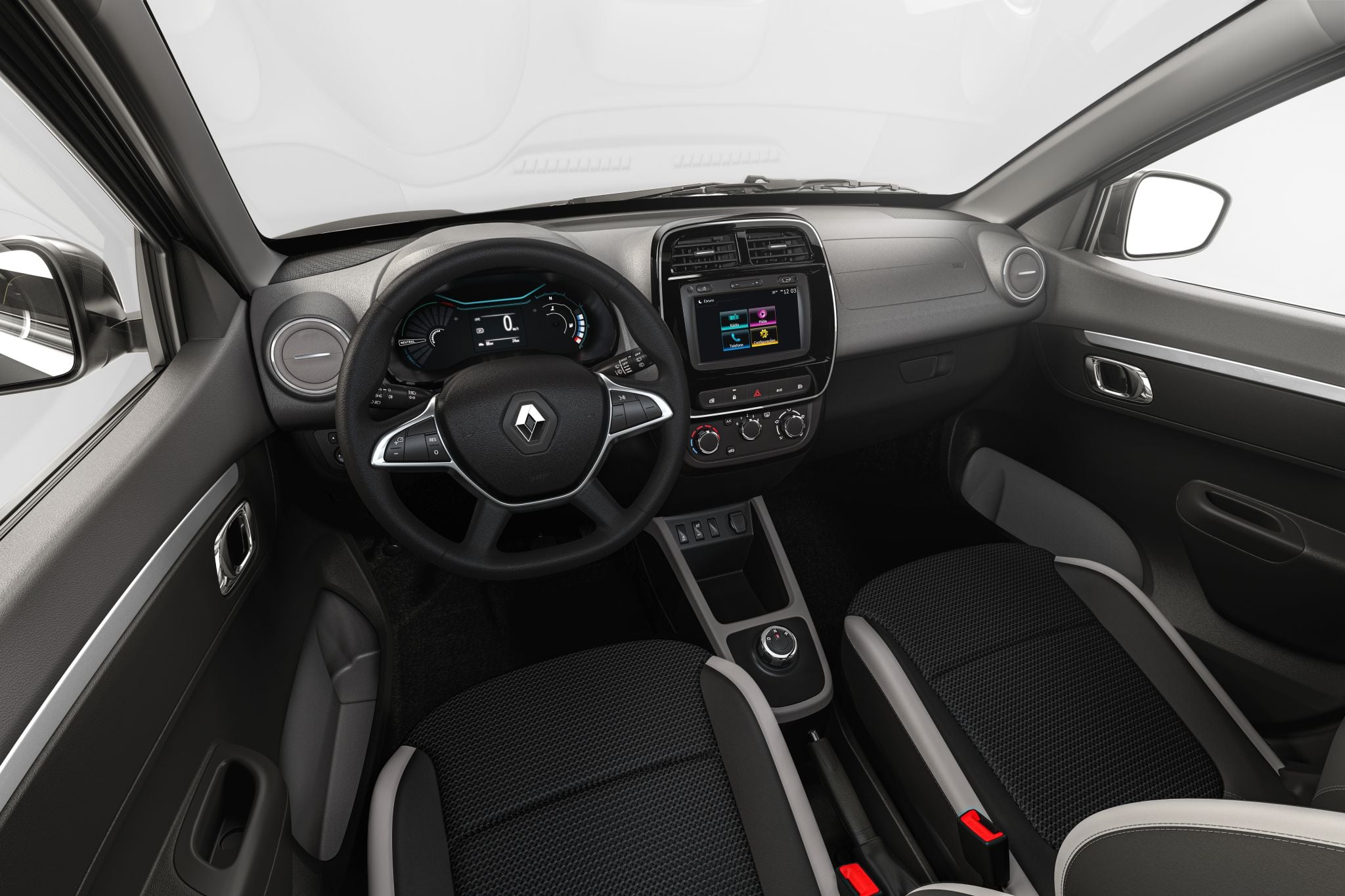 RENAULT KWID E TECH 2022 VERDE INTERIOR PAINEL