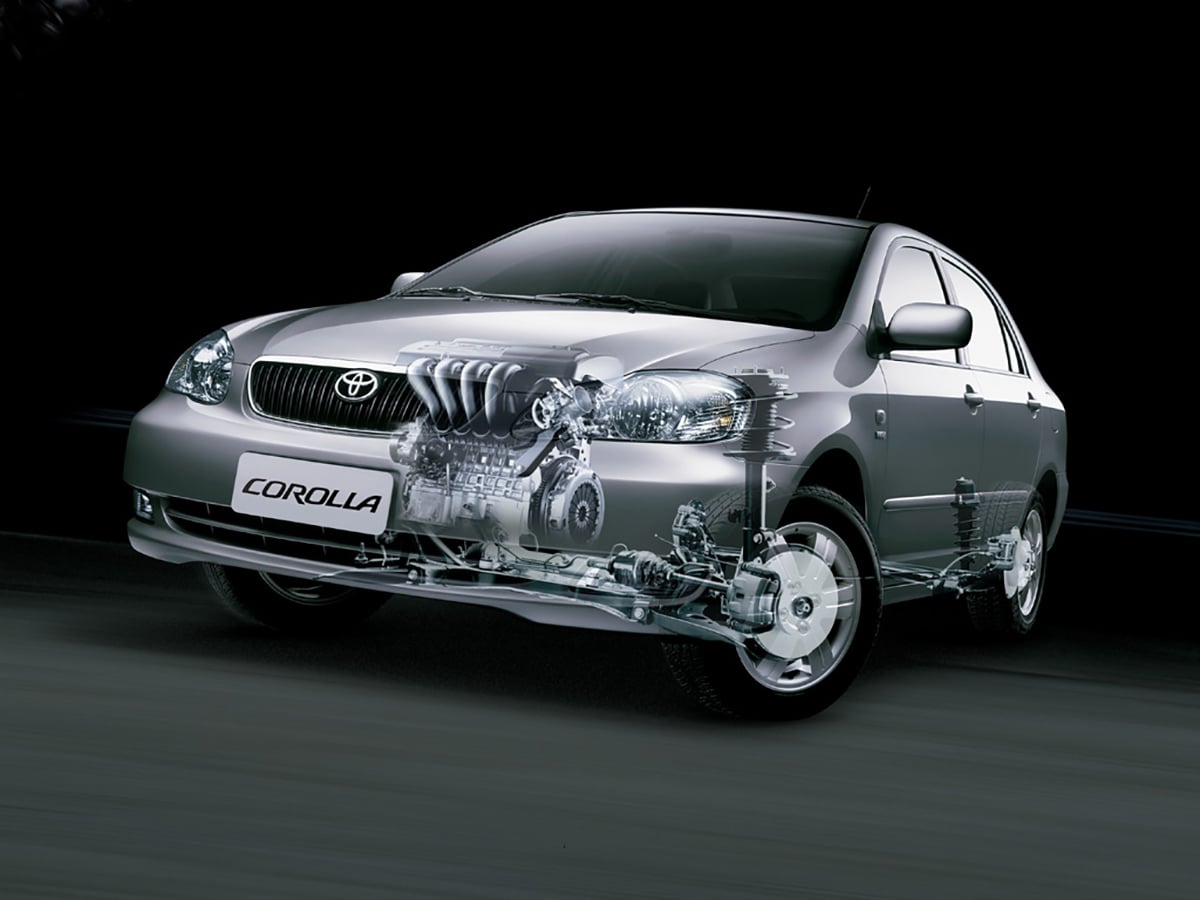 toyota corolla SE G 2007 frente imagem de corte suspensão motor freios