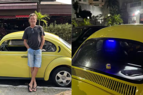 luz do obrigado marcos winter com fusca amarelo
