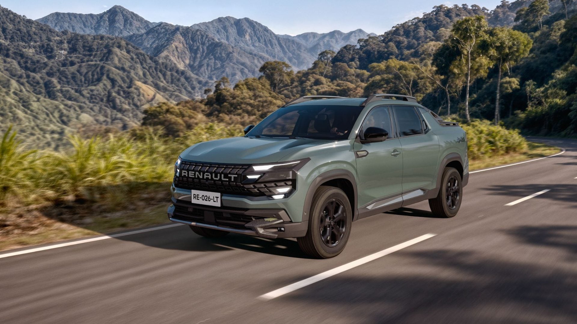Renault Niagara Outsider 2027 verde frente em movimento