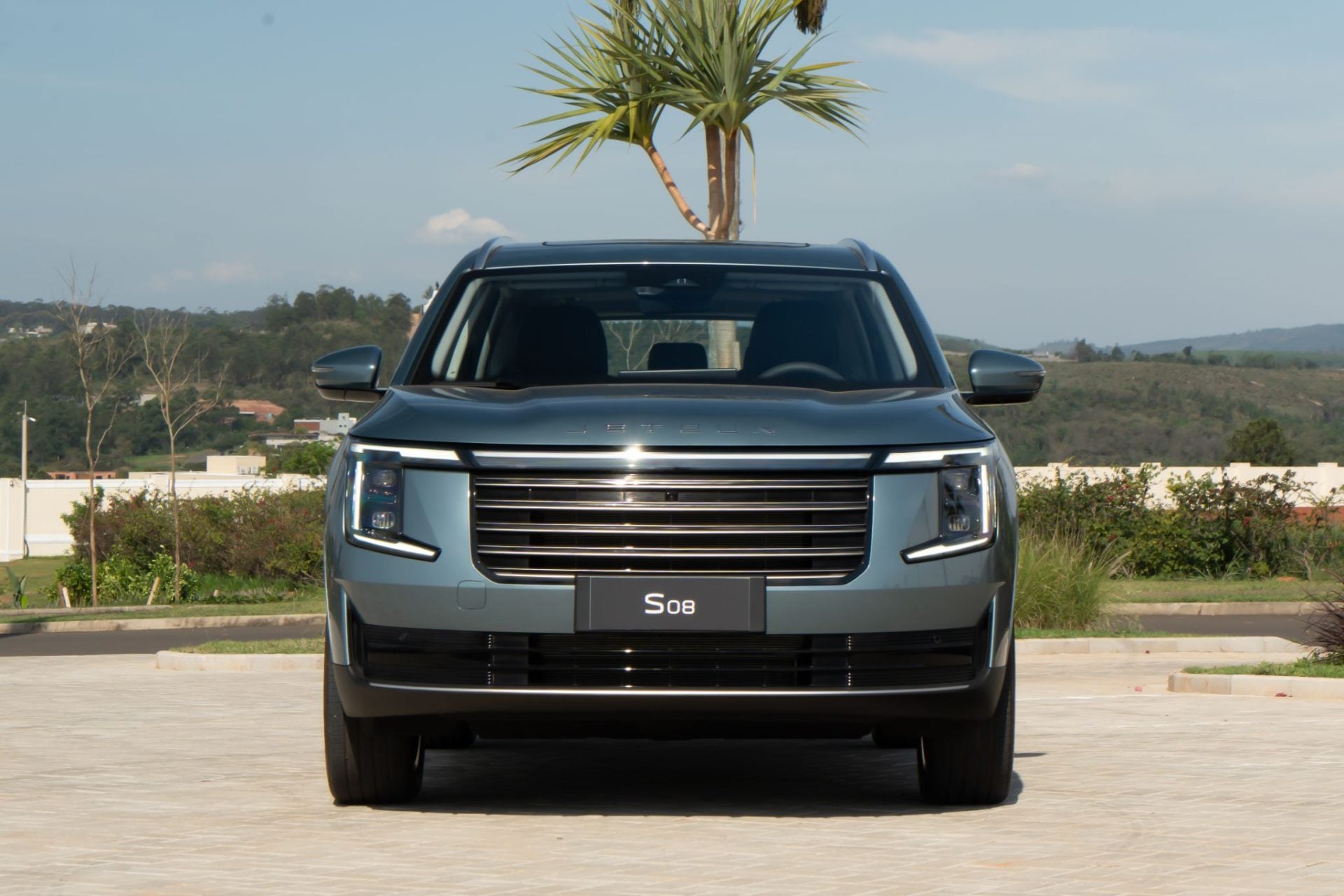 Jetour S08 Premium 2027 Cinza Azure dianteira parado