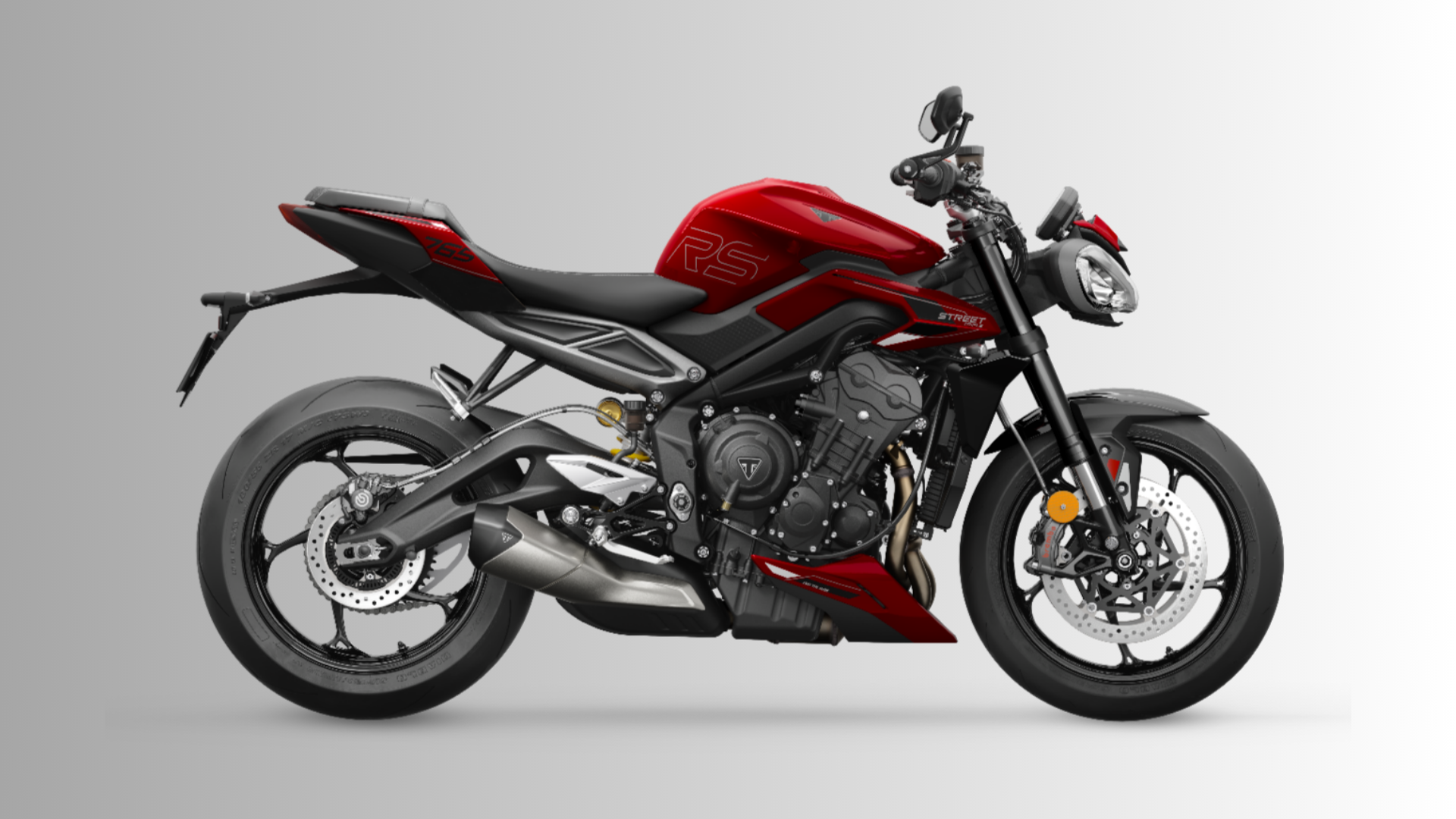 Triumph Street Triple 765 Carnival Red e Granite