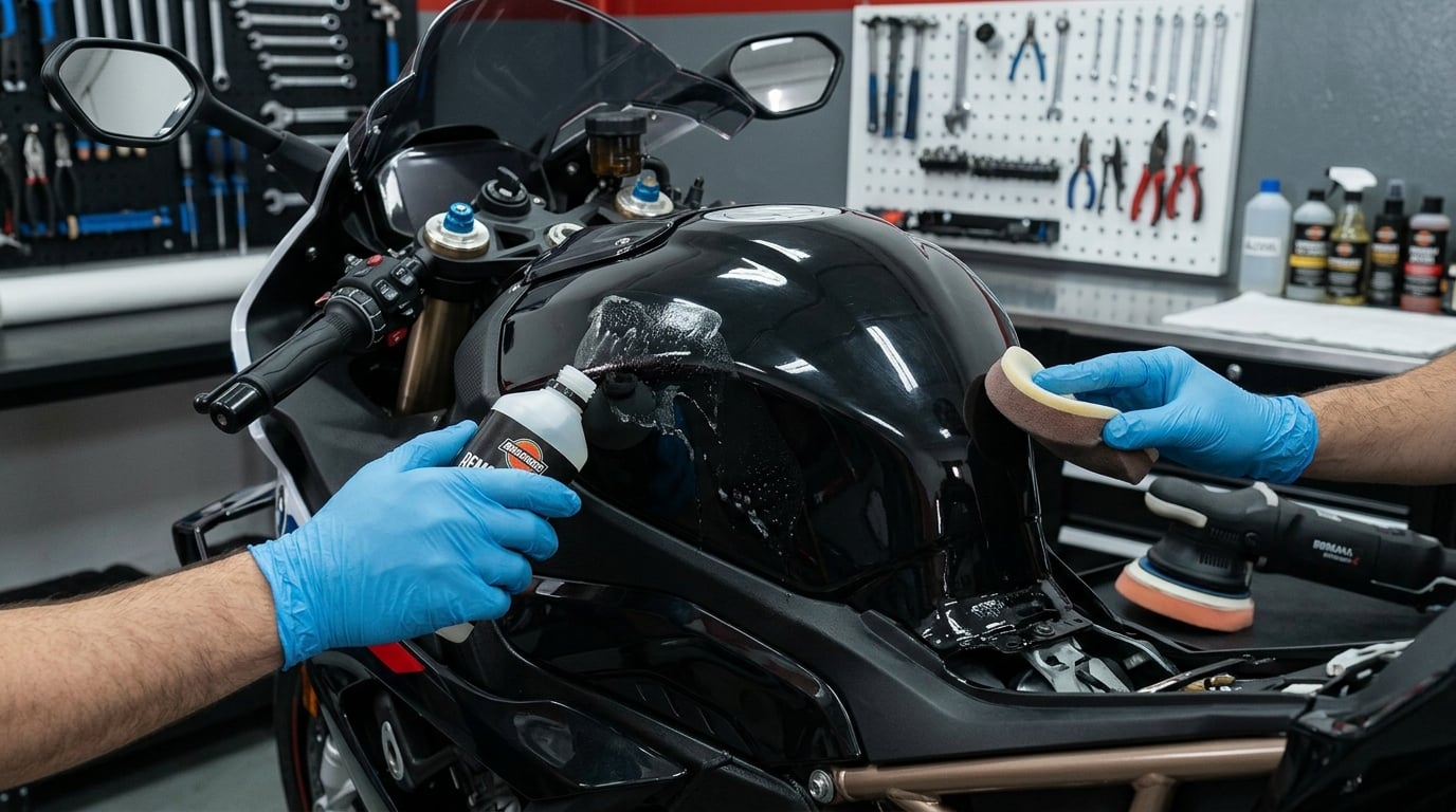Como tirar adesivo de moto (2)